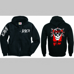 Slayer čierna mikina na zips s kapucou stiahnuteľnou šnúrkami Slayer čierna mikina na zips s kapucou stiahnuteľnou šnúrkami